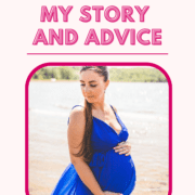 Text stating cannabis & pregnancy: my story and advice.