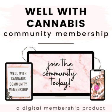 Text stating Well With Cannabis Community Membership.