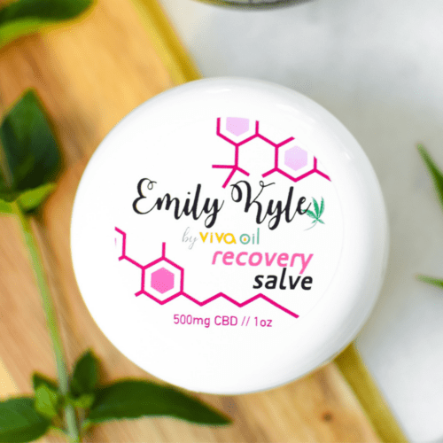A picture of Emily Kyle's CBD recovery salve.