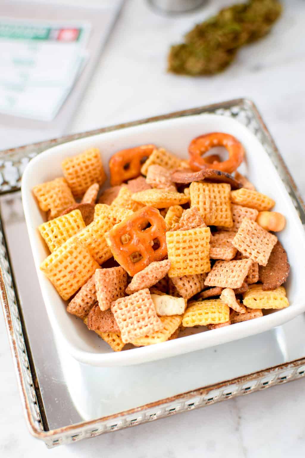 Easy Cannabis Chex Mix Party Mix » Emily Kyle, MS, RDN