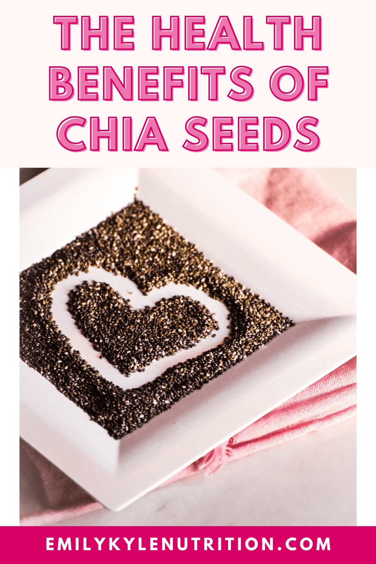 Text stating the health benefits of chia seeds. 