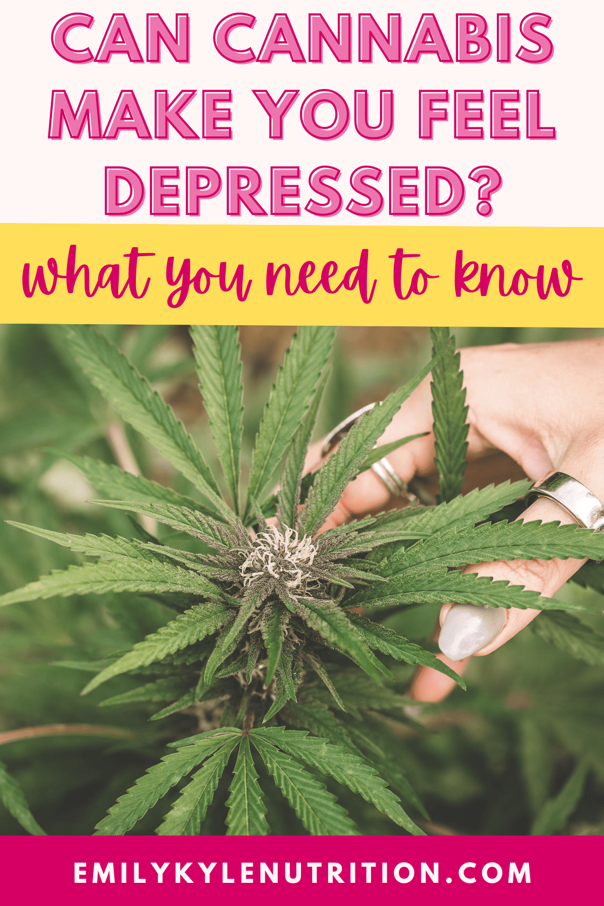 Text stating can cannabis make you feel depressed?