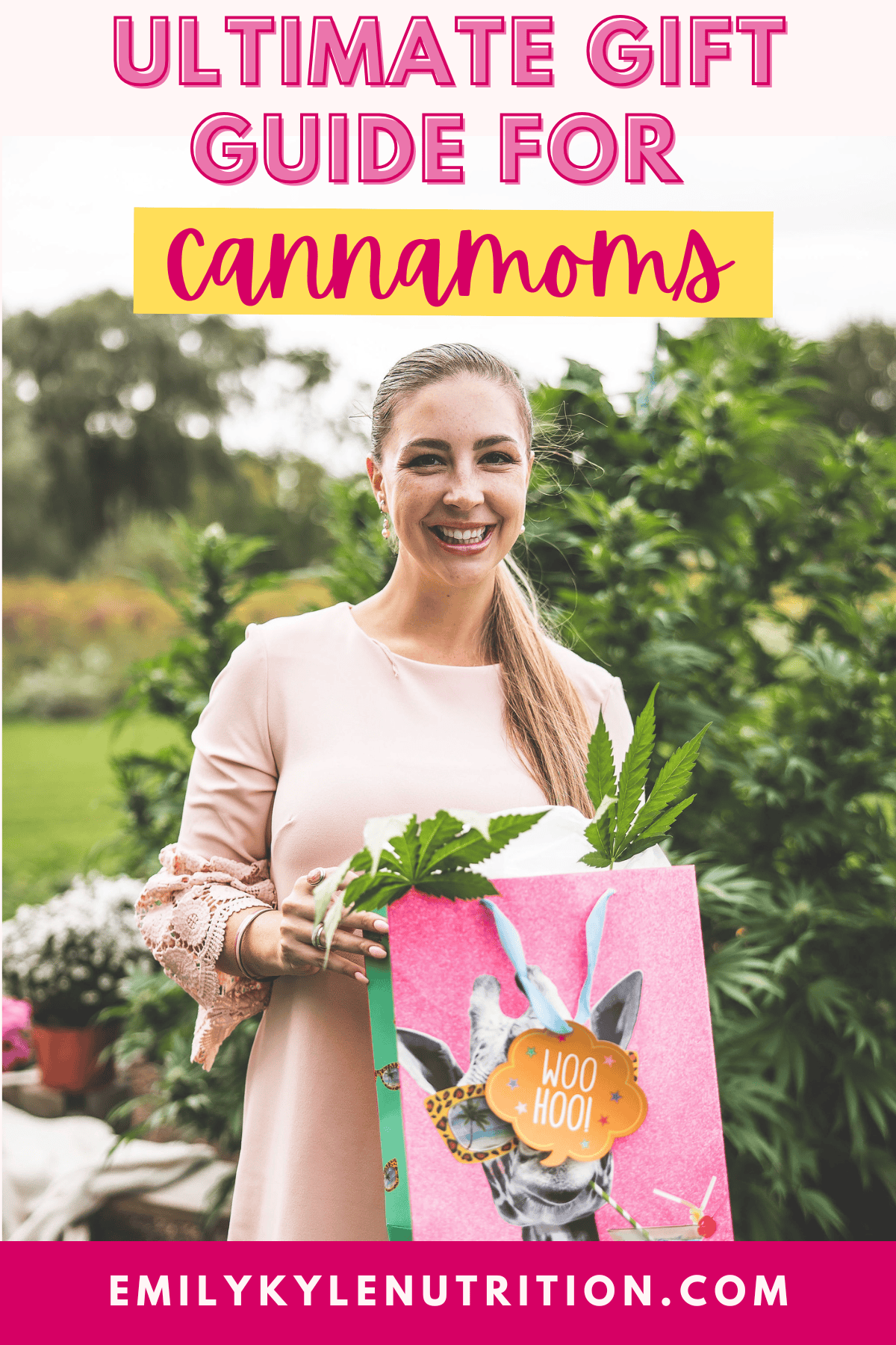 A picture of cannabis gifts with text that says the best cannabis gift guide for cannamonms.