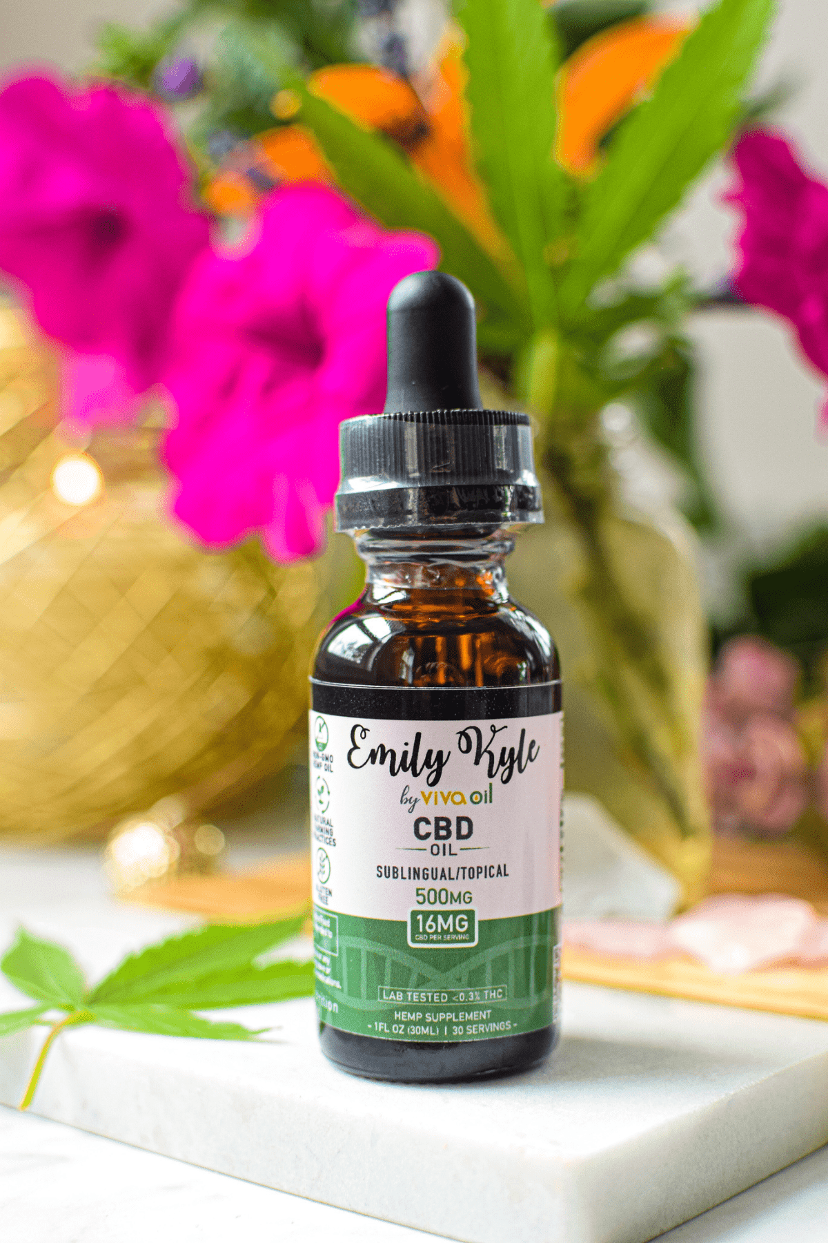A picture of Emily Kyles CBD oil. 