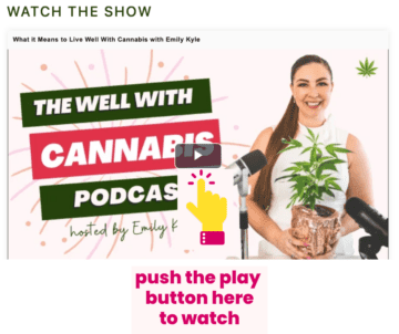 A picture showing the video player for the well with cannabis podcast.