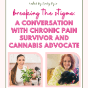 A picture of Amy Nussbaum, owner of Sammys Place 420, a guest on the Well With Cannabis Podcast with text that says chronic pain survivor to cannabis advocate.