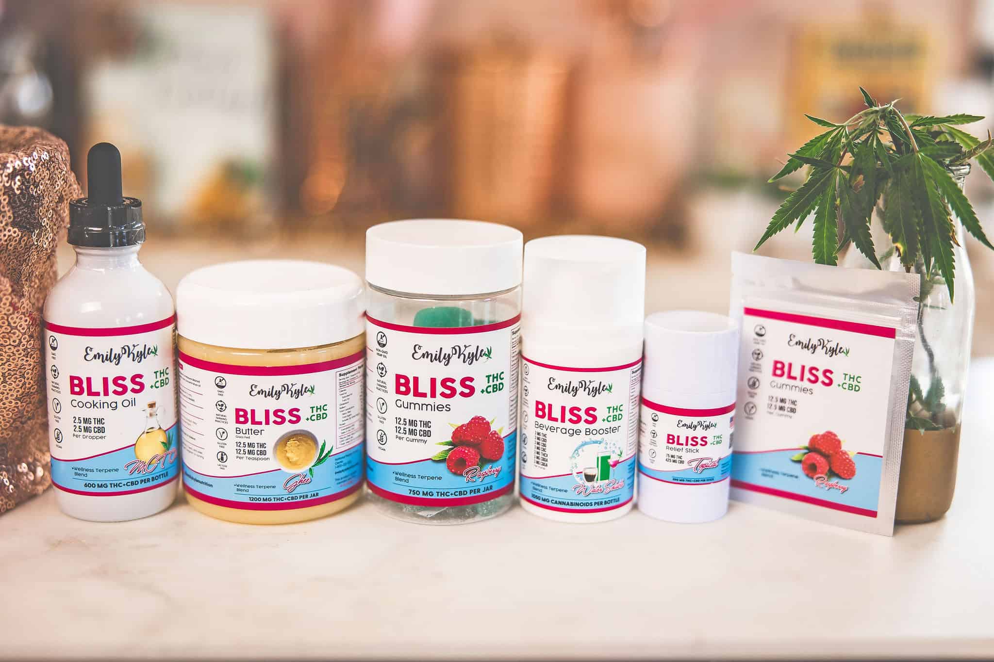 A picture of Emily Kyles Bliss Products.