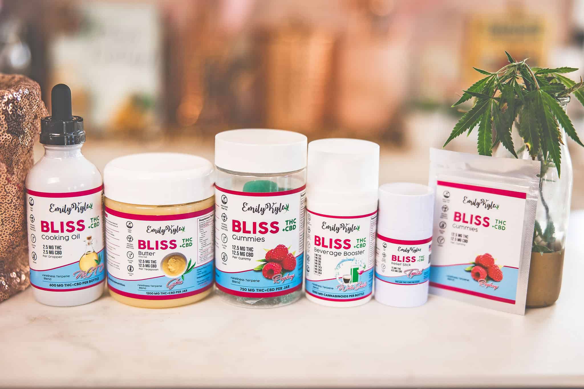 A picture of Emily Kyles Bliss Products. 