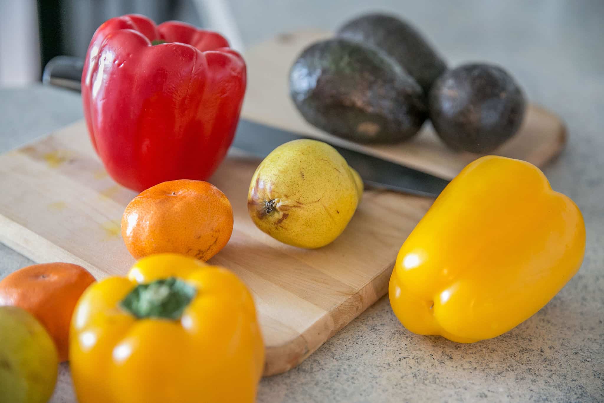 A picture of veggies being cut by cannabis dietitian Emily Kyle.