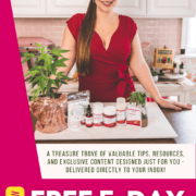 A pin that says Free 5-Day CBD Challenge with a picture of Emily Kyle.