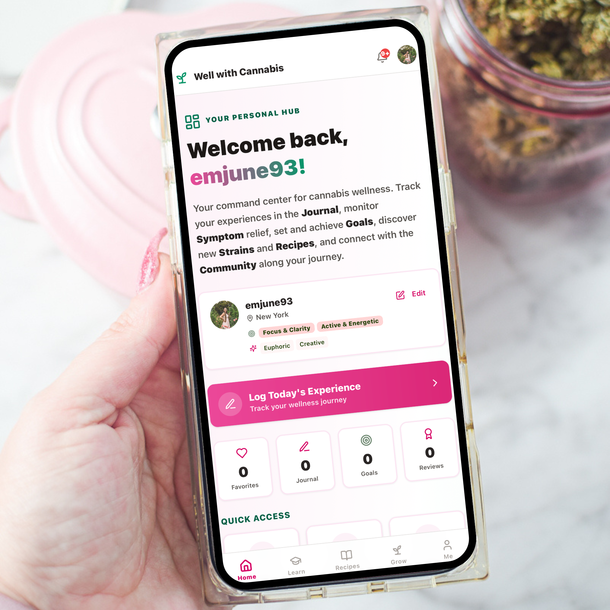 Well With Cannabis App Mock Up